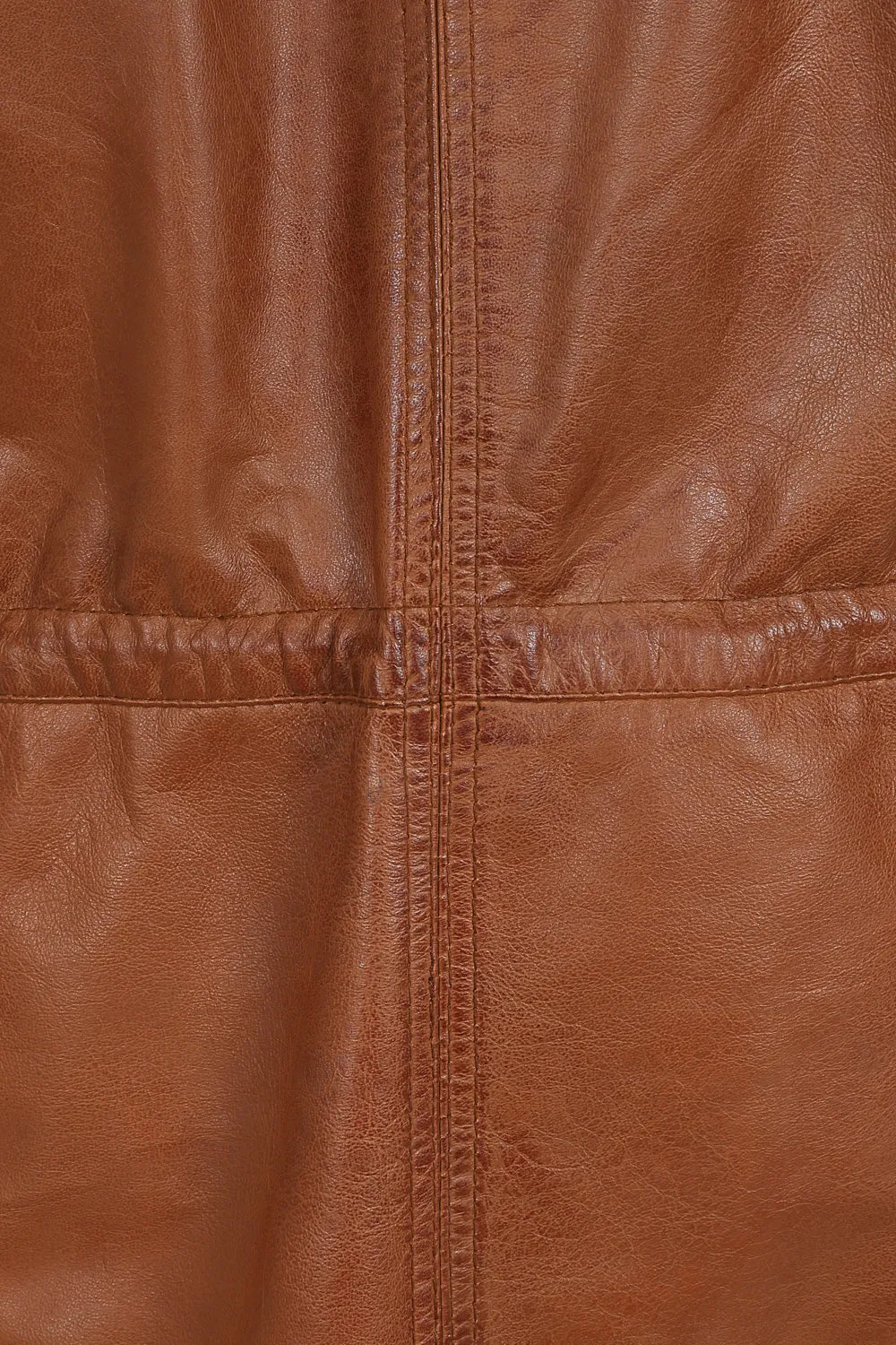 Women's  Length Tan Leather Duffle Coat - 'BECKY'