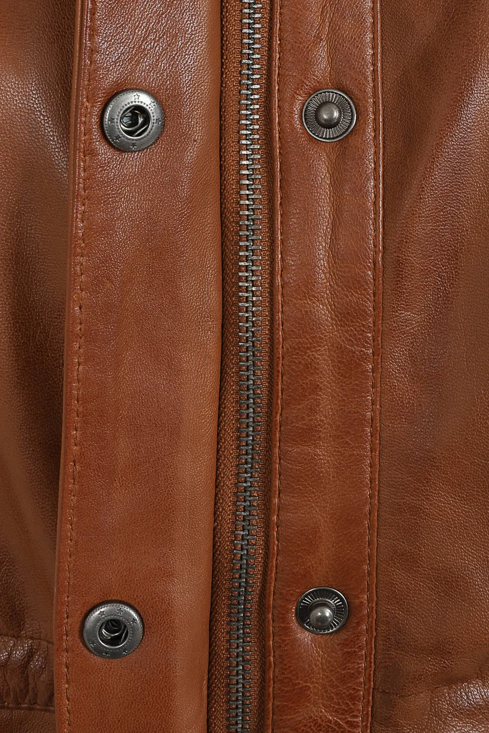 Women's  Length Tan Leather Duffle Coat - 'BECKY'