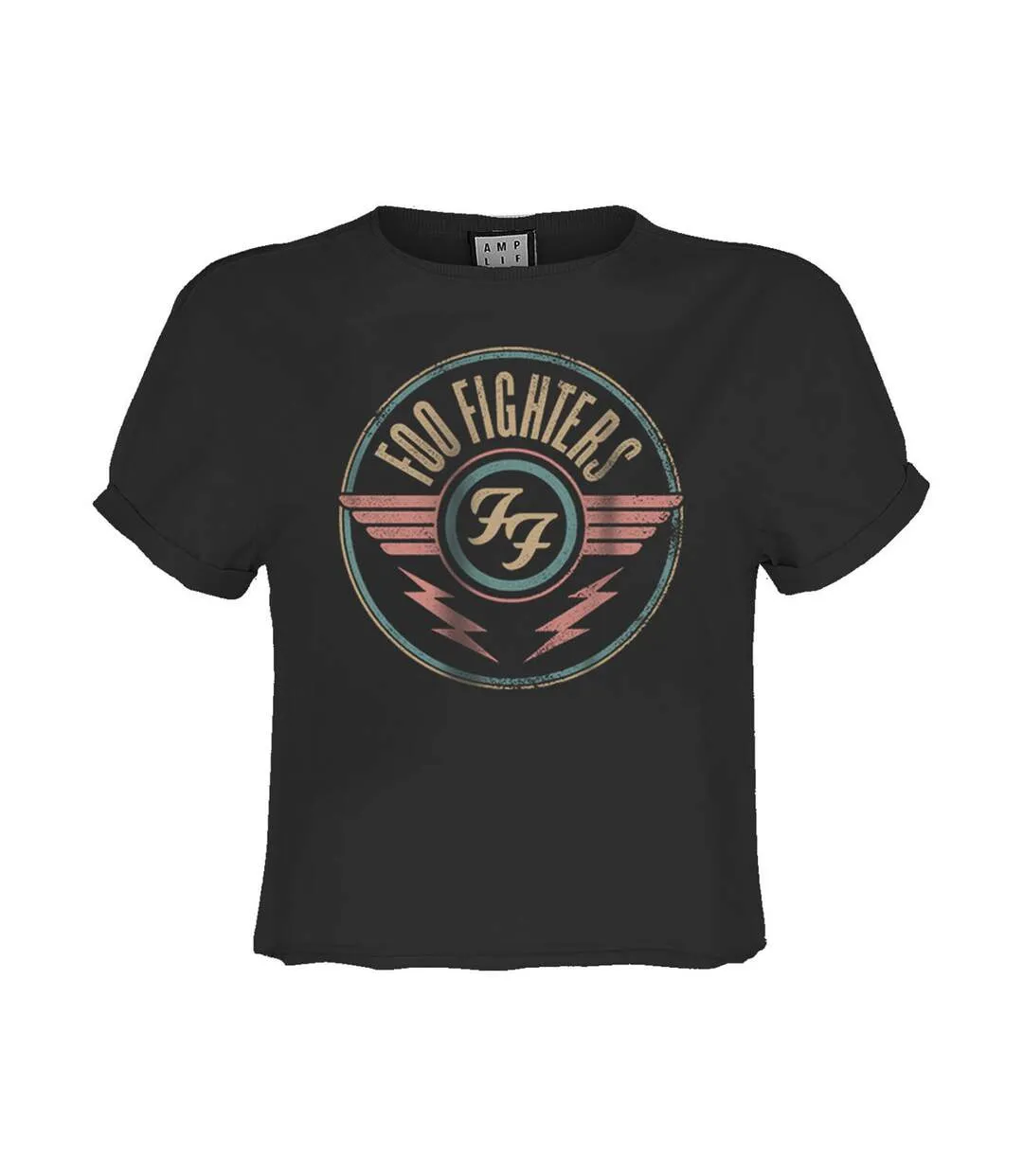 Womens/ladies air foo fighters crop top charcoal Amplified