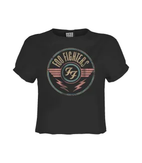 Womens/ladies air foo fighters crop top charcoal Amplified