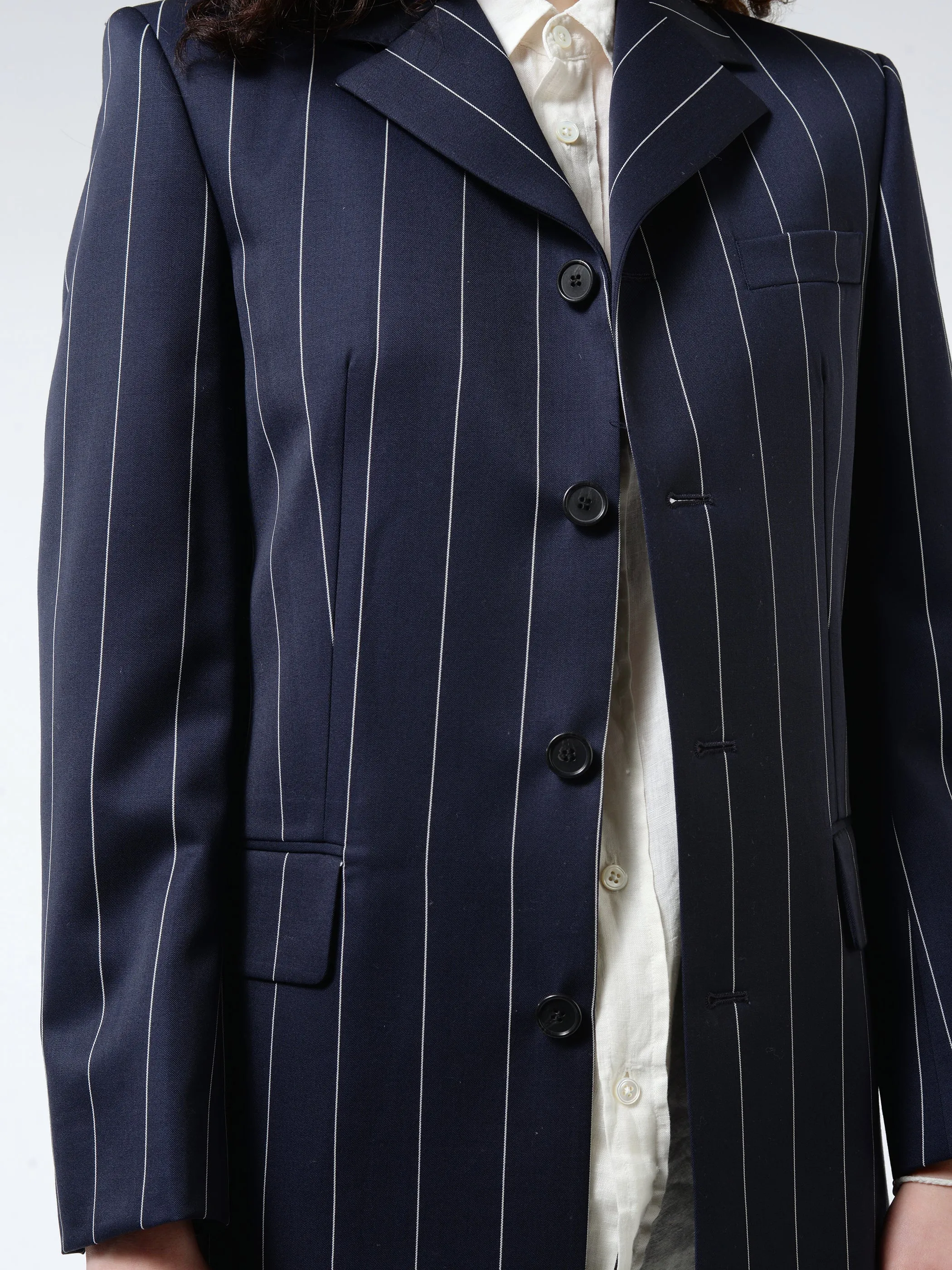 Wool Pinstripe Blazer