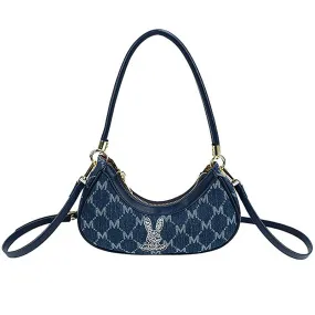 Y2K Style Monogram Pattern Denim Bag