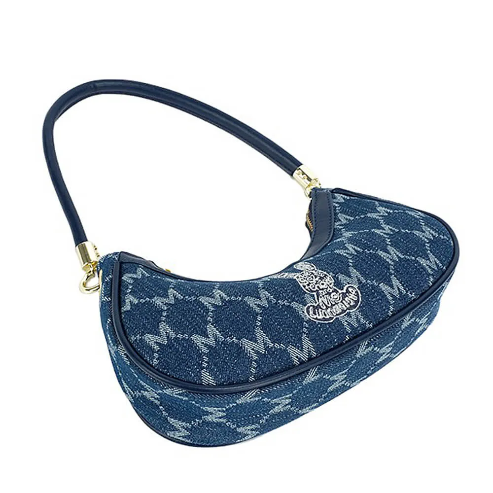 Y2K Style Monogram Pattern Denim Bag